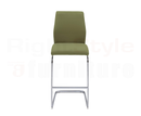 Set of 2 Elis Bar Chairs, Chrome Leg Olive