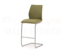 Set of 2 Elis Bar Chairs, Chrome Leg Olive