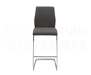 Set of 2 Elis Bar Chairs, Chrome Leg Grey