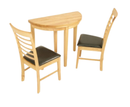 Hanover Half Moon Set + 2 Chairs - Light Oak