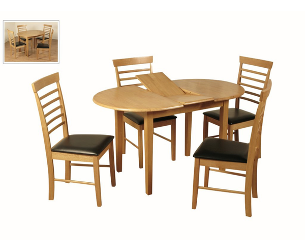 Hanover Oval Butterfly Dining Table - Light Oak