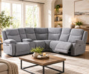 Harlie Corner Electric Reclining with console Sofa Set - Light Grey