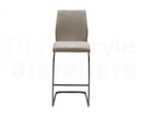 Set of 2 Irma Bar chairs,  Brushed Steel Taupe
