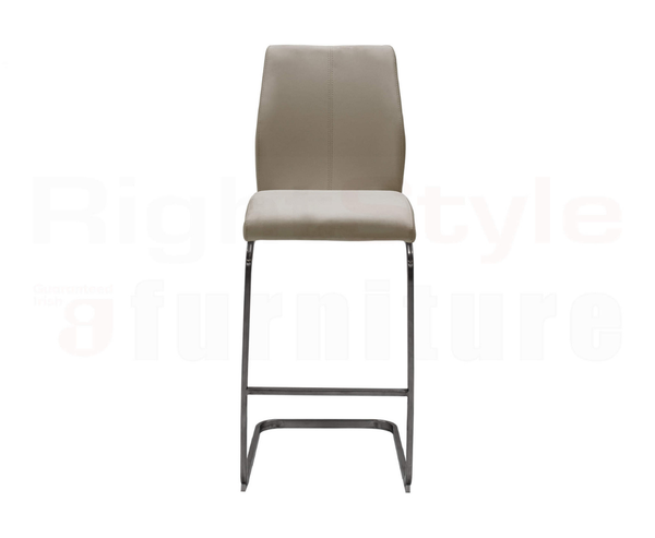Set of 2 Irma Bar chairs,  Brushed Steel Taupe