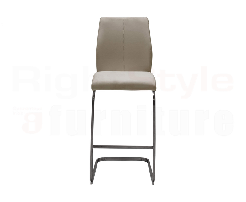 Set of 2 Irma Bar chairs,  Brushed Steel Taupe