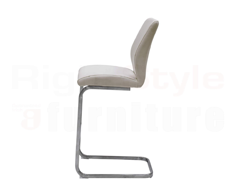 Set of 2 Irma Bar chairs,  Brushed Steel Taupe