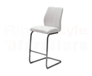 Set of 2 Irma Bar chairs,  Brushed Steel White