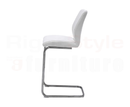 Set of 2 Irma Bar chairs,  Brushed Steel White