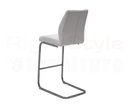 Set of 2 Irma Bar chairs,  Brushed Steel White