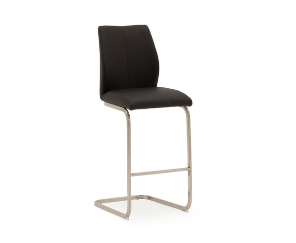 Set of 2 Irma Bar chairs, Brushed Steel Black
