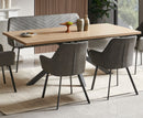 Krista 2m Dining with High Bench 6PC Set - Light Oak