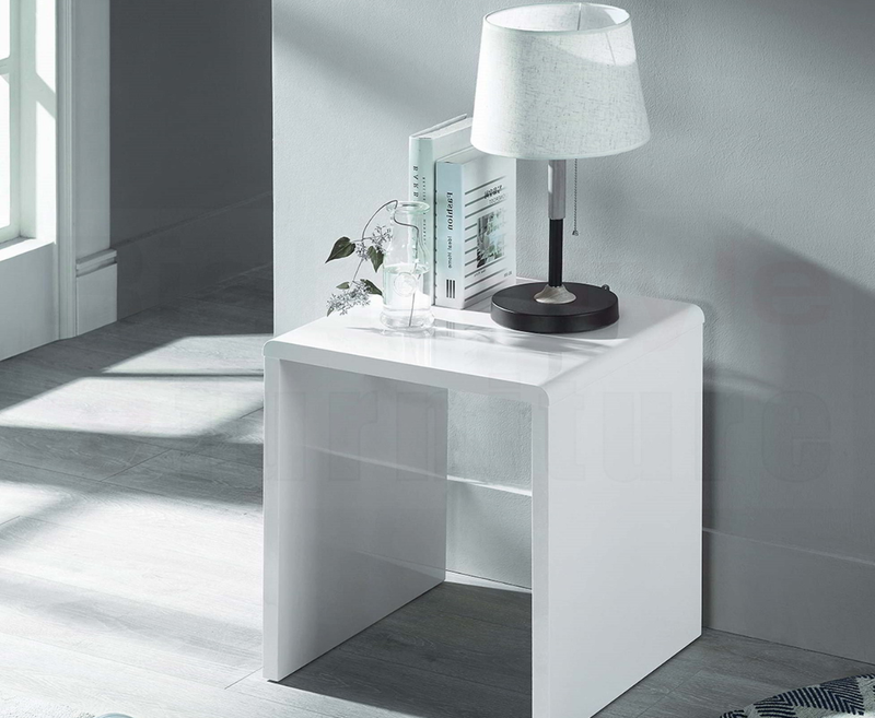 New York High Gloss White Lamp Table