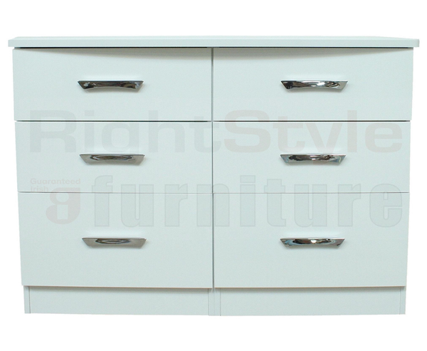 Latte 6 Drawer Chest (3 beside 3)