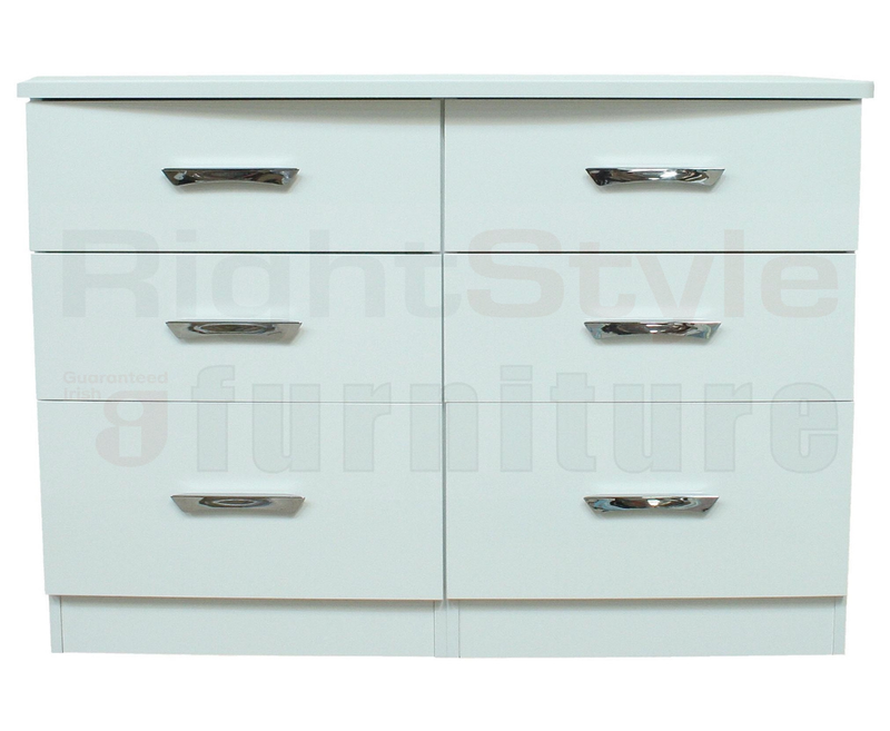Latte 6 Drawer Chest (3 beside 3)
