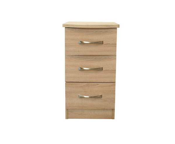 Lungo Mid Oak 3 Drawer Locker