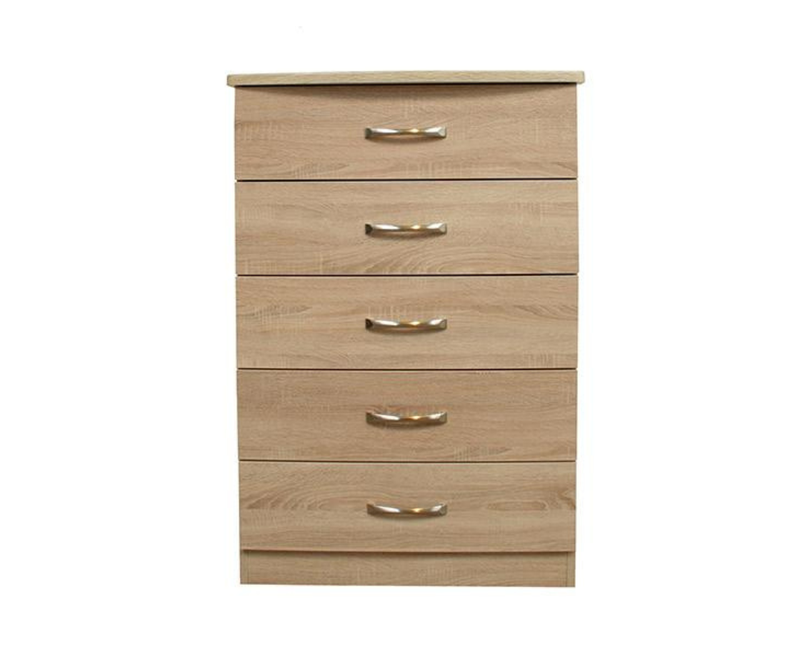 Lungo Mid Oak 5 Drawer Chest