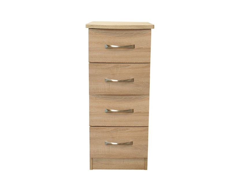 Lungo Mid Oak 4 Drawer Locker