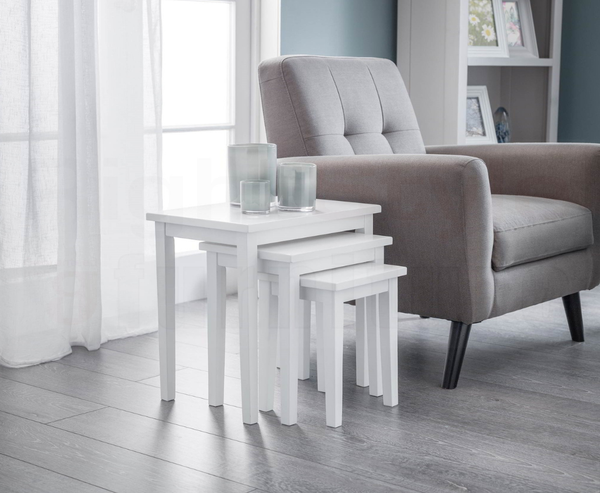 Clare Nest Of Tables - Pure White Finish