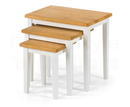 Clare Nest Of Tables White / Natural Oak