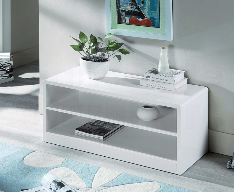New York High Gloss White Compact Tv Unit