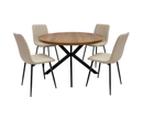 Panama 1.2m Fixed Round Dining Table - Dark Oak