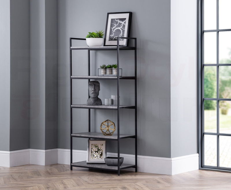 Perth Tall Bookcase - Concrete Grey