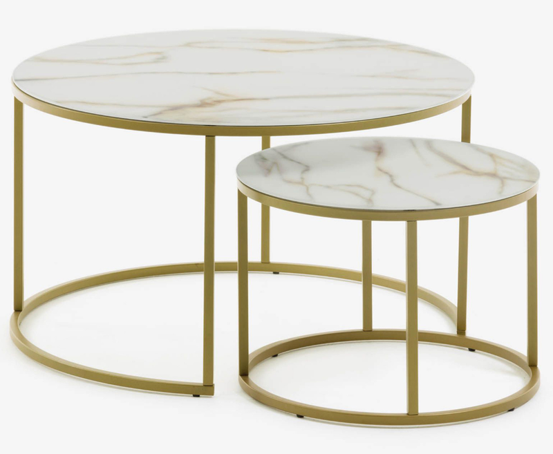 Portafino Coffee Table Set of 2 - Kass Gold