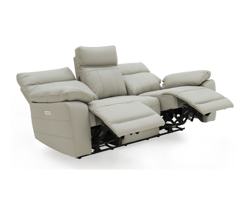 Positano 3 Seater Electric Reclining Leather Sofa