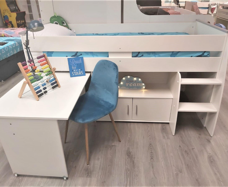 Reversa Midsleeper Bed Frame - White