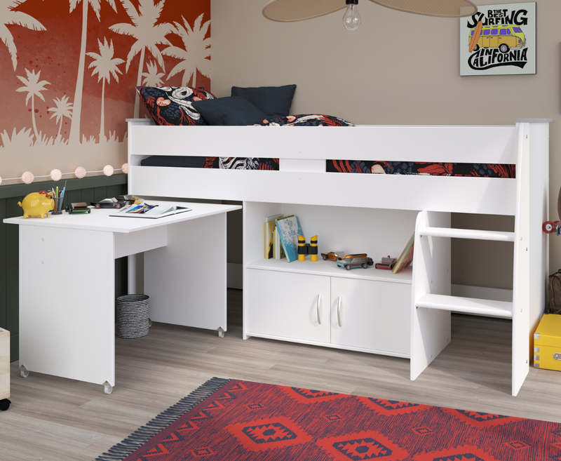 Reversa Midsleeper Bed Frame - White