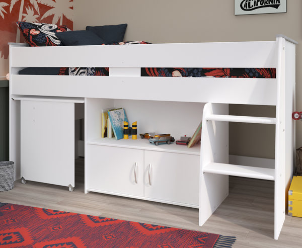 Reversa Midsleeper Bed Frame - White