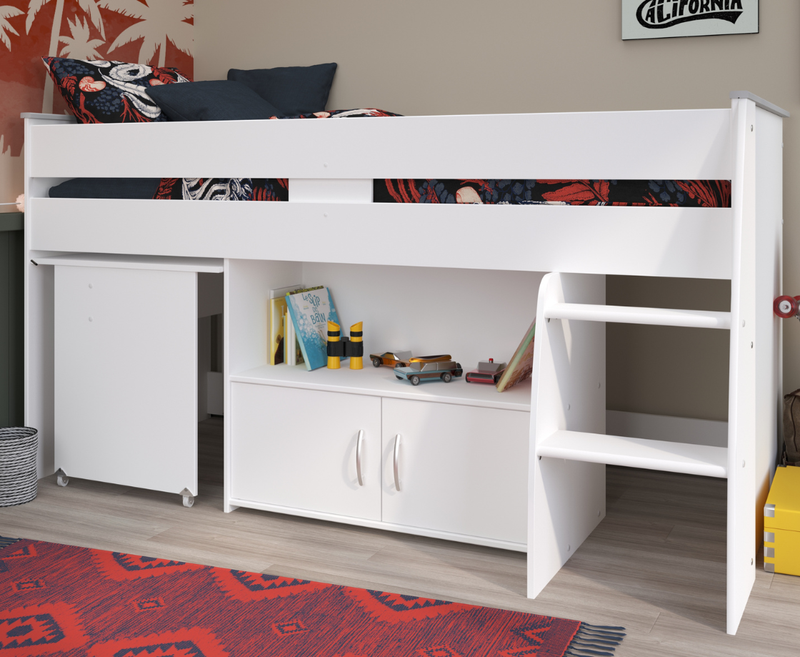 Reversa Midsleeper Bed Frame - White