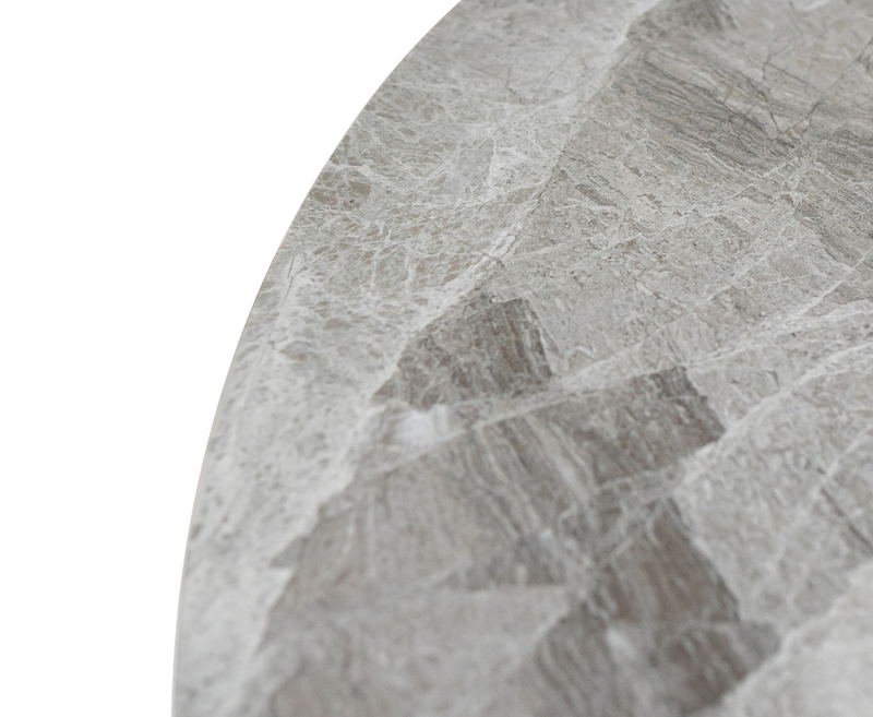 Saldini 1.07M Round Table with 4 Sheldon Chair Set - Grey