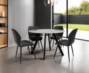 Saldini 1.07M Round Table with 4 Sheldon Chair Set - Grey
