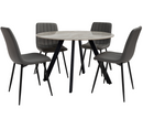 Saldini 1.07M Round Table with 4 Rhea Chair Set - Grey