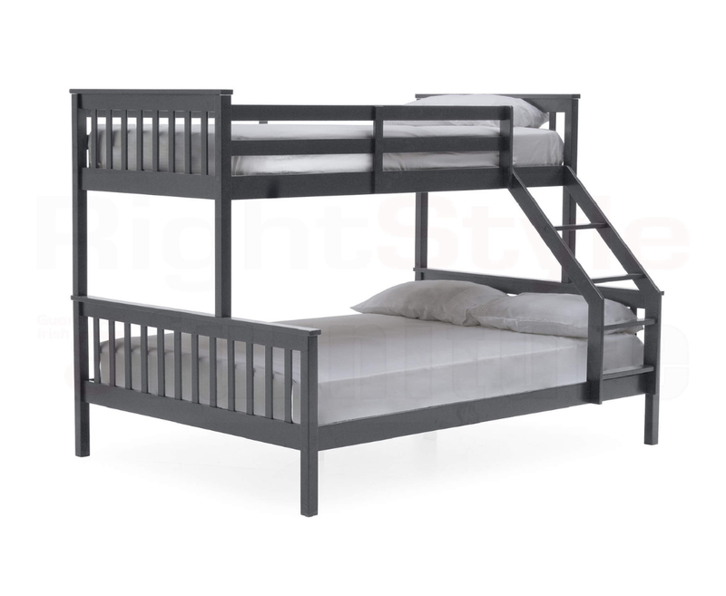 Salix Bunk Bed Frame, 3ft Single & 4ft 6 Double - Grey