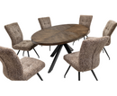 Samara 1.8m Oval Dining with 6 Arabella Chairs set - Dark Oak
