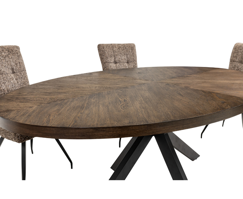 Samara 1.8m Oval Dining with 6 Arabella Chairs set - Dark Oak