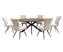 Samara 1.8m Oval Dining with 6 Daisy Chairs set - Dark Oak