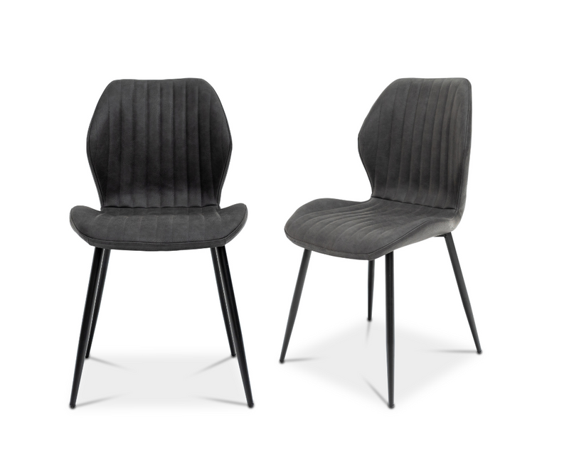 Saldini 1.07M Round Table with 4 Sheldon Chair Set - Grey