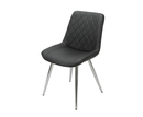 Silvia Black Chair PU with Chrome Legs