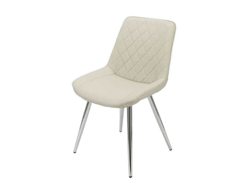Silvia Taupe Chair PU with Chrome Legs