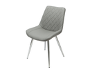 Silvia Grey Chair PU with Chrome Legs