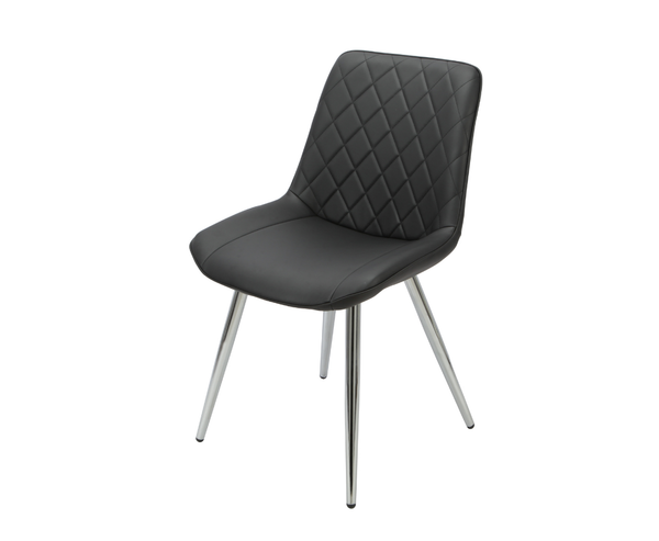 Silvia Black Chair PU with Chrome Legs
