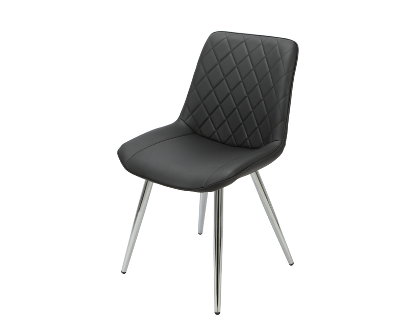 Silvia Black Chair PU with Chrome Legs