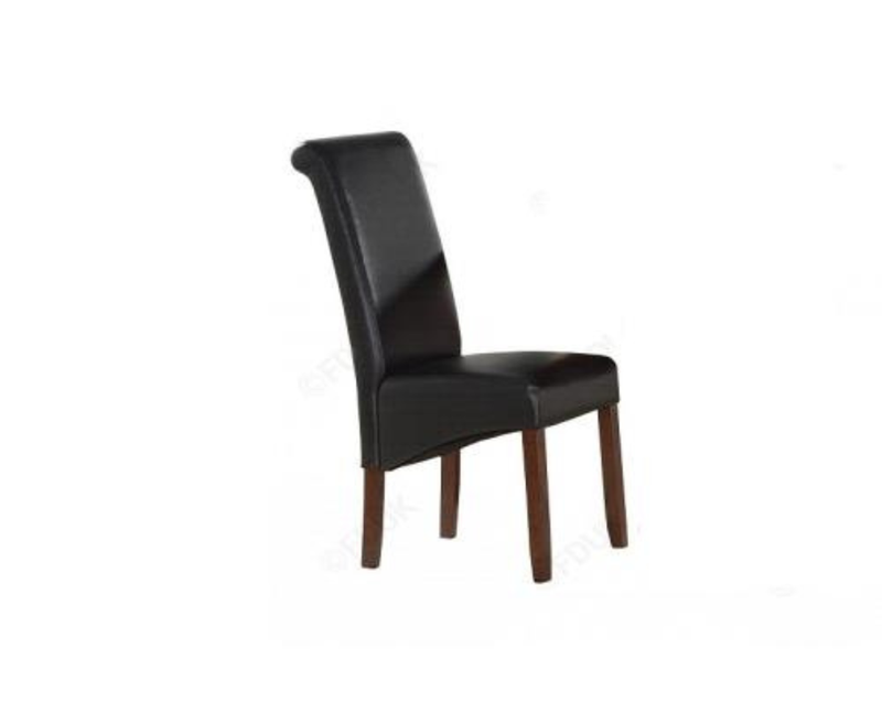 Sophie Dining Chair Black with Acacia Legs