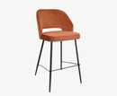 Sutton Velvet Bar Stool - Rust