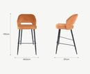 Sutton Velvet Bar Stool - Rust