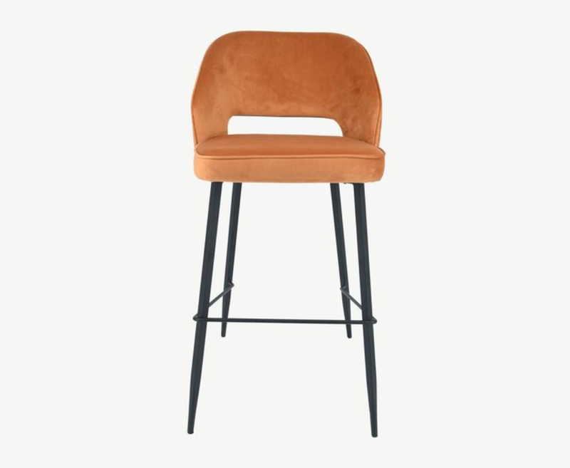 Sutton Velvet Bar Stool - Rust
