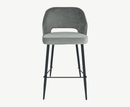 Sutton Velvet Bar Stool - Grey